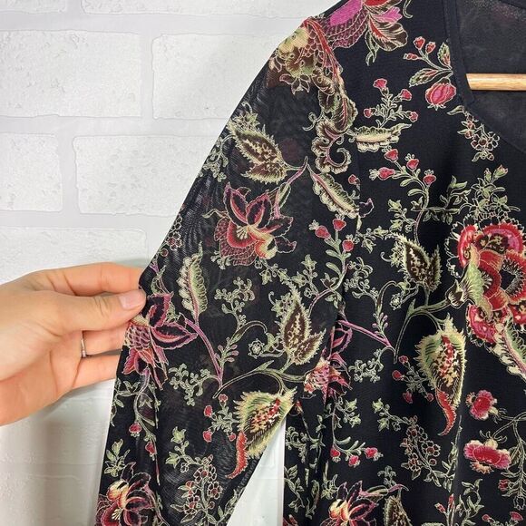 Emma James by Liz Claiborne Womens Top and Maxi Skirt Size M/L Floral Grunge Whi - Picture 3 of 13